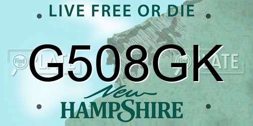 G508GK New Hampshire License Plate