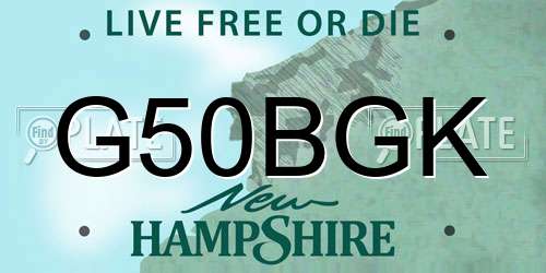 G50BGK New Hampshire License Plate