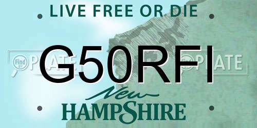 G50RFI New Hampshire License Plate