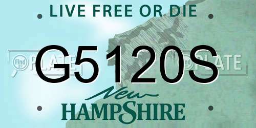 G5120S New Hampshire License Plate