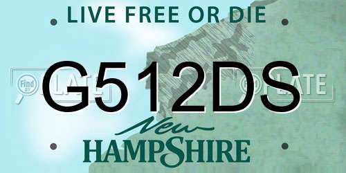 G512DS New Hampshire License Plate