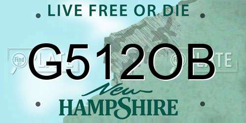 G512OB New Hampshire License Plate
