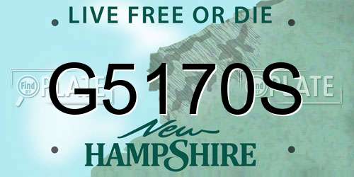 G5170S New Hampshire License Plate