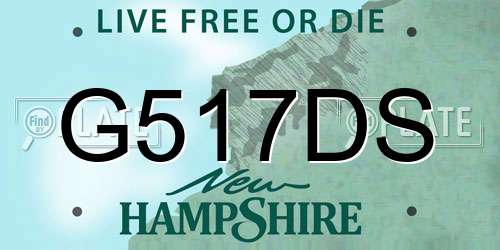 G517DS New Hampshire License Plate