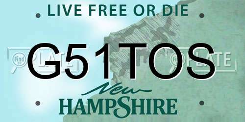 G51TOS New Hampshire License Plate