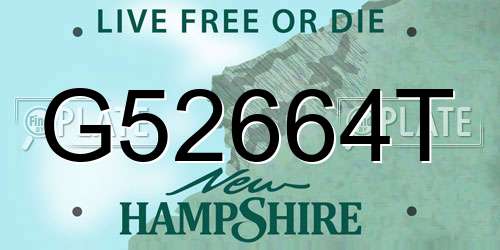 G52664T New Hampshire License Plate