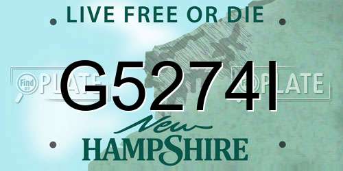 G5274I New Hampshire License Plate