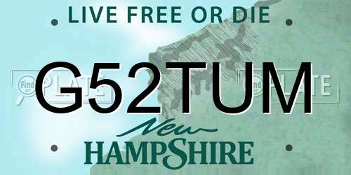 G52TUM New Hampshire License Plate