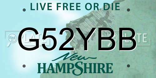 G52YBB New Hampshire License Plate