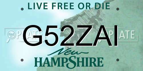 G52ZAI New Hampshire License Plate