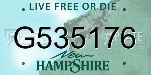 G535176 New Hampshire License Plate