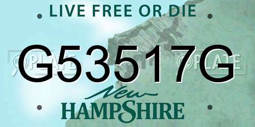 G53517G New Hampshire License Plate