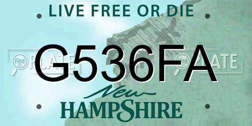 G536FA New Hampshire License Plate
