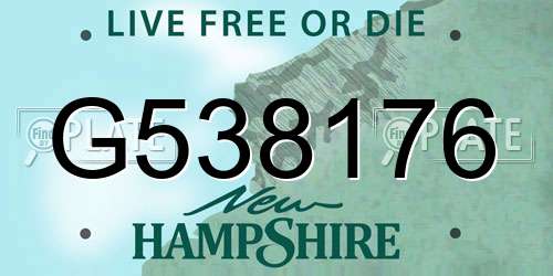 G538176 New Hampshire License Plate