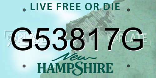 G53817G New Hampshire License Plate