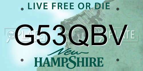 G53QBV New Hampshire License Plate