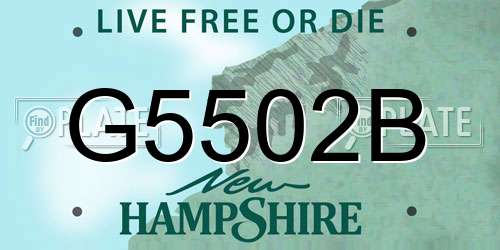 G5502B New Hampshire License Plate