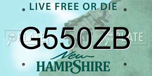 G550ZB New Hampshire License Plate