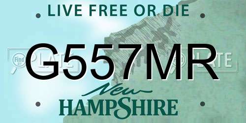 G557MR New Hampshire License Plate