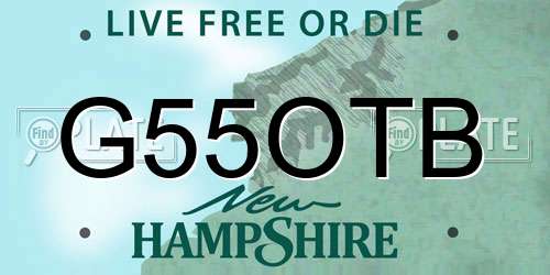 G55OTB New Hampshire License Plate