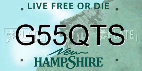 G55QTS New Hampshire License Plate