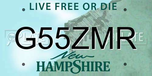 G55ZMR New Hampshire License Plate