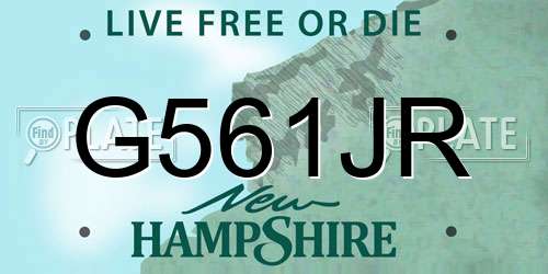 G561JR New Hampshire License Plate