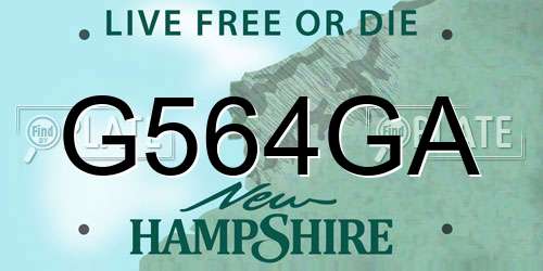 G564GA New Hampshire License Plate
