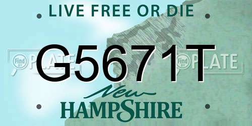 G5671T New Hampshire License Plate