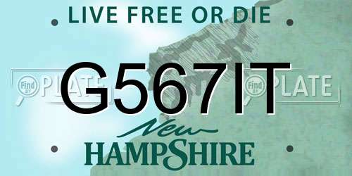 G567IT New Hampshire License Plate