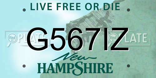G567IZ New Hampshire License Plate