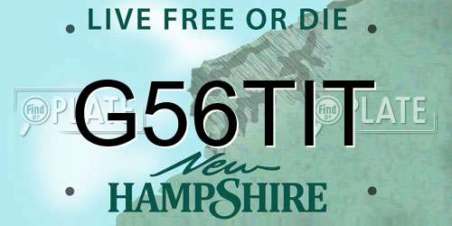 G56TIT New Hampshire License Plate