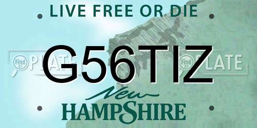 G56TIZ New Hampshire License Plate