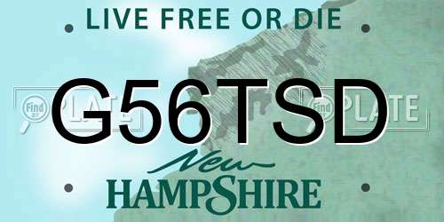 G56TSD New Hampshire License Plate
