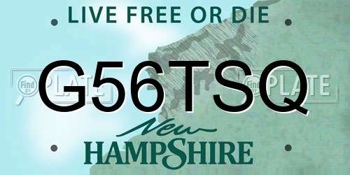 G56TSQ New Hampshire License Plate
