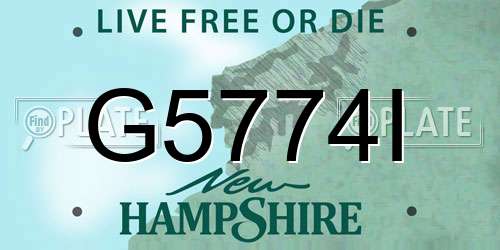 G5774I New Hampshire License Plate