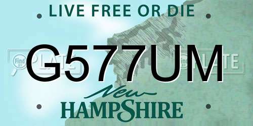 G577UM New Hampshire License Plate