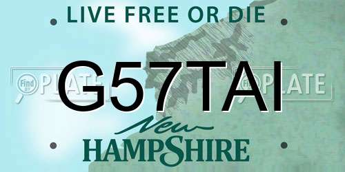 G57TAI New Hampshire License Plate