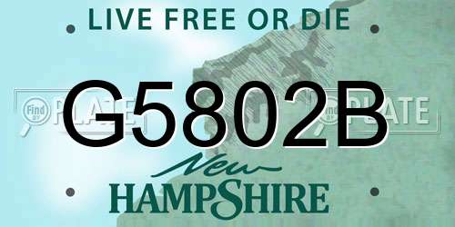 G5802B New Hampshire License Plate