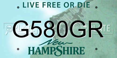 G580GR New Hampshire License Plate