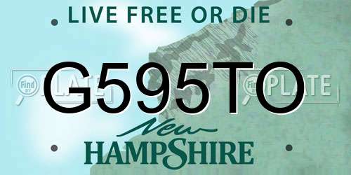 G595TO New Hampshire License Plate