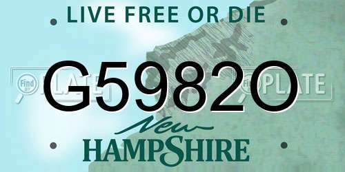 G5982O New Hampshire License Plate