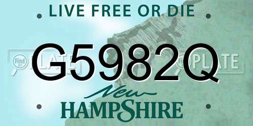 G5982Q New Hampshire License Plate