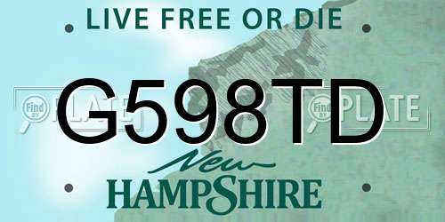 G598TD New Hampshire License Plate