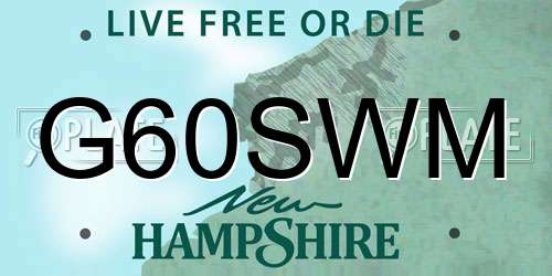 G60SWM New Hampshire License Plate