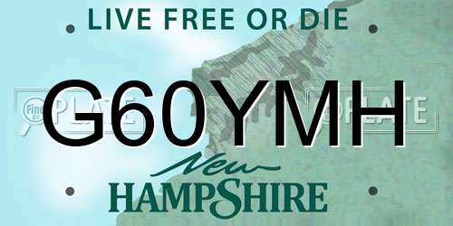 G60YMH New Hampshire License Plate