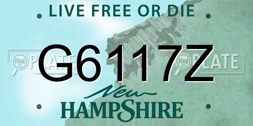 G6117Z New Hampshire License Plate