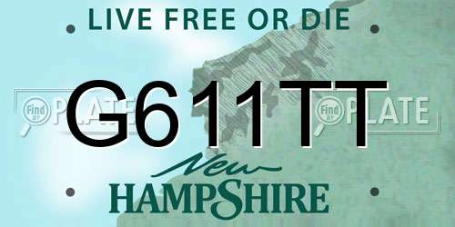 G611TT New Hampshire License Plate