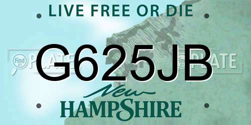 G625JB New Hampshire License Plate