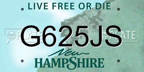 G625JS New Hampshire License Plate